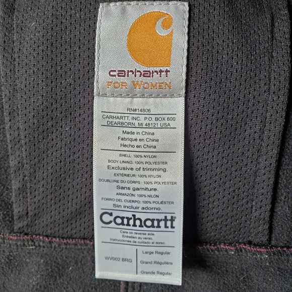 Carhartt Womens Soft Shell Water Repellent Full Zip Vest Pockets Burgundy Size L - Picture 10 of 10